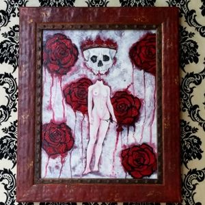 She Painted the Roses Red, Original Framed Art